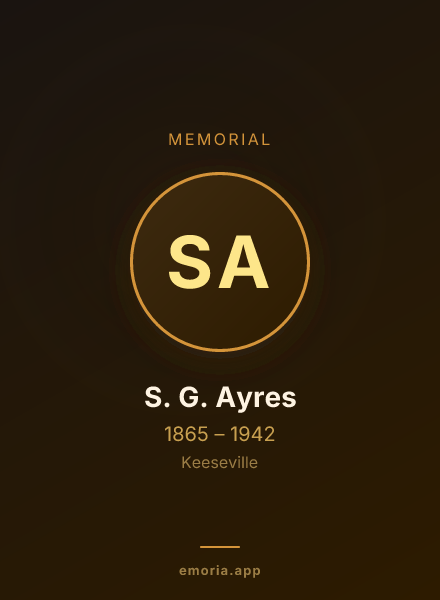Memorial portrait of S. G. Ayres