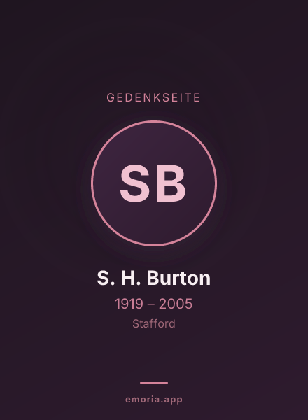 Gedenkportrait von S. H. Burton