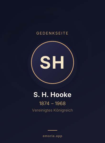 Gedenkportrait von S. H. Hooke