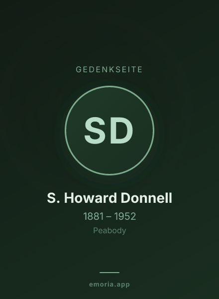Gedenkportrait von S. Howard Donnell