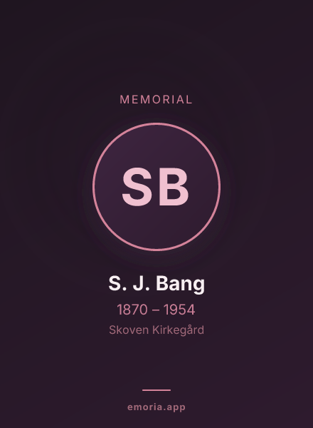 Memorial portrait of S. J. Bang