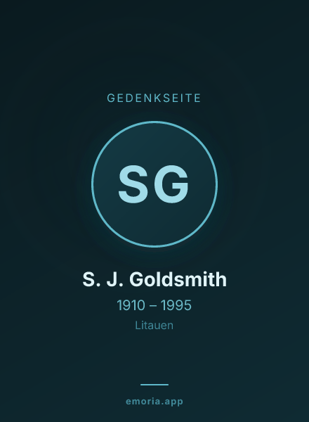 Gedenkportrait von S. J. Goldsmith