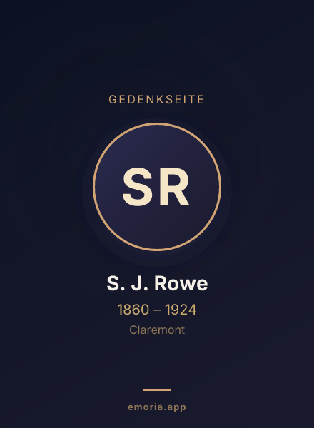 Gedenkportrait von S. J. Rowe