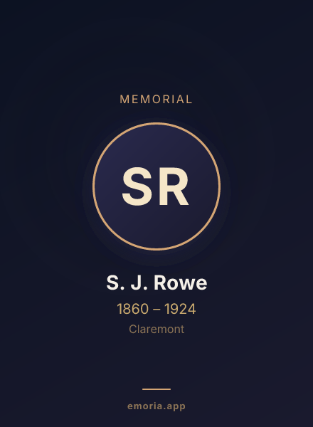 Memorial portrait of S. J. Rowe