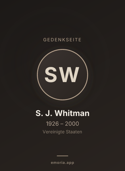 Gedenkportrait von S. J. Whitman