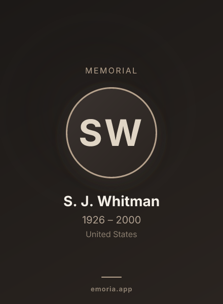 Memorial portrait of S. J. Whitman