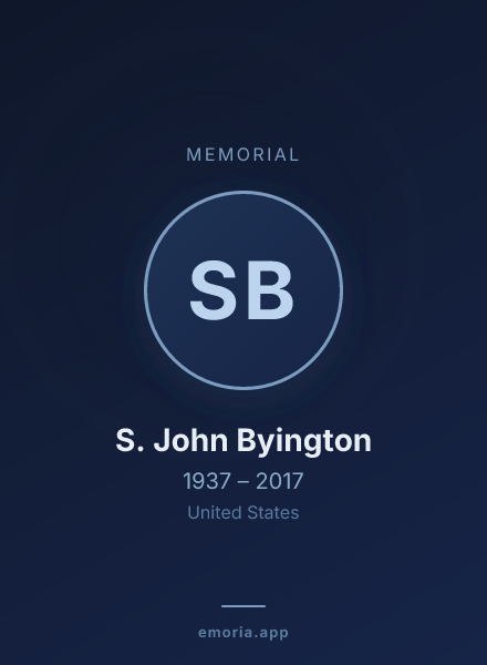 Memorial portrait of S. John Byington
