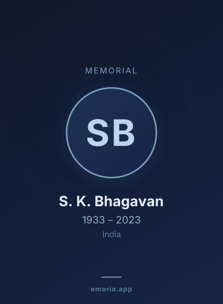 Memorial portrait of S. K. Bhagavan