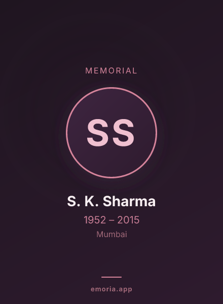 Memorial portrait of S. K. Sharma