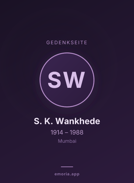 Gedenkportrait von S. K. Wankhede