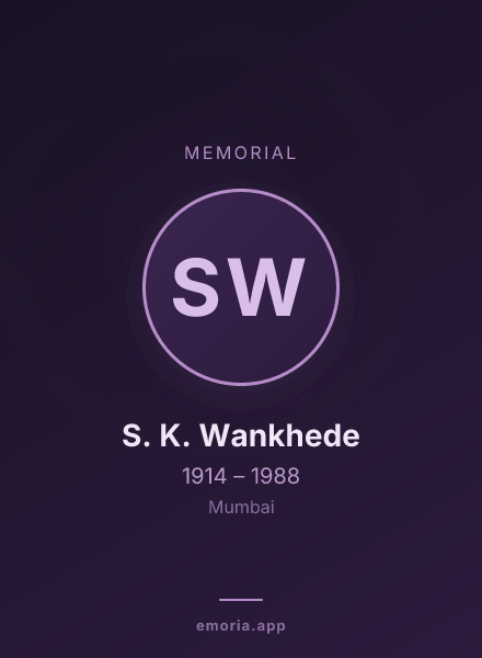 Memorial portrait of S. K. Wankhede