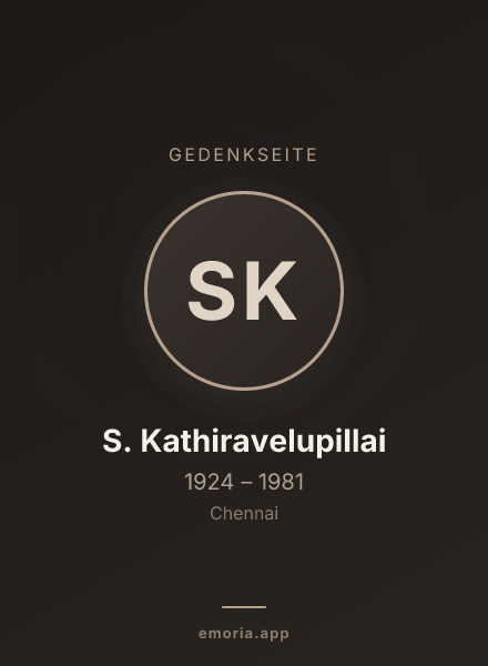 Gedenkportrait von S. Kathiravelupillai