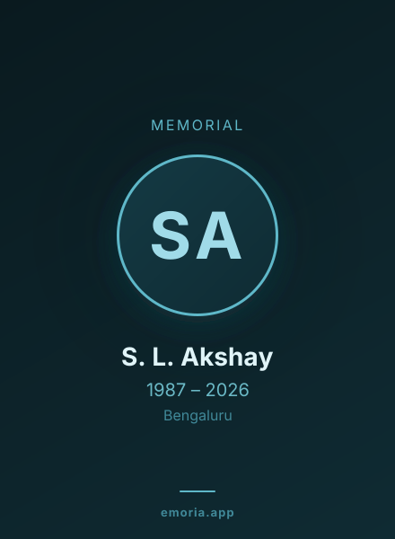 Memorial portrait of S. L. Akshay