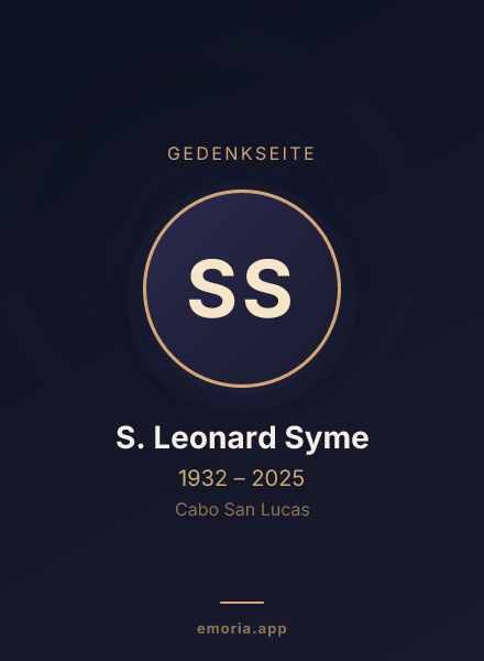 Gedenkportrait von S. Leonard Syme