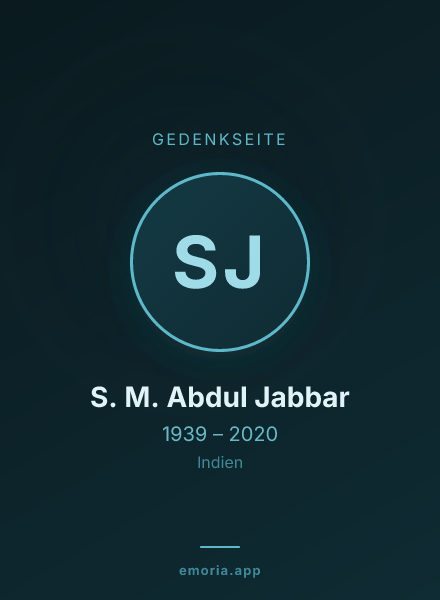 Gedenkportrait von S. M. Abdul Jabbar