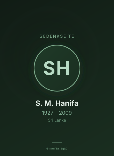 Gedenkportrait von S. M. Hanifa