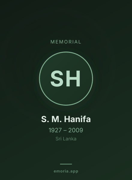 Memorial portrait of S. M. Hanifa
