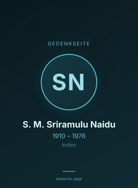 Gedenkportrait von S. M. Sriramulu Naidu