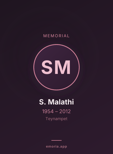 Memorial portrait of S. Malathi