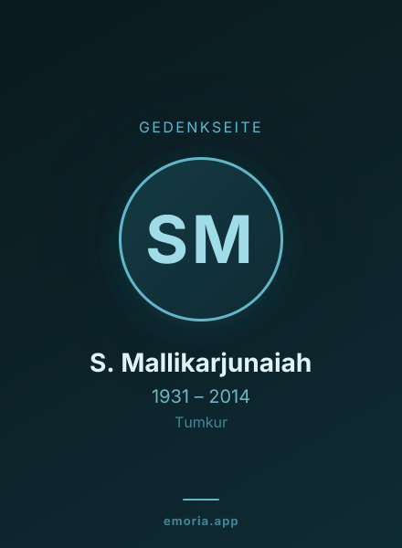 Gedenkportrait von S. Mallikarjunaiah