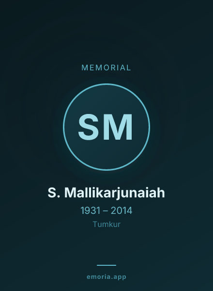 Memorial portrait of S. Mallikarjunaiah