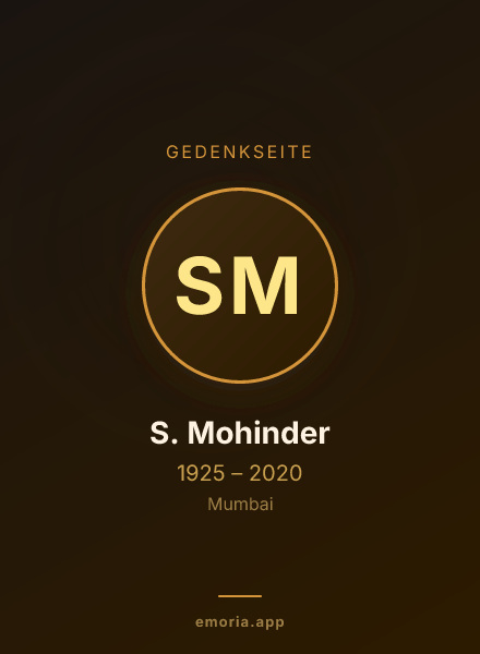 Gedenkportrait von S. Mohinder
