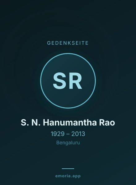 Gedenkportrait von S. N. Hanumantha Rao