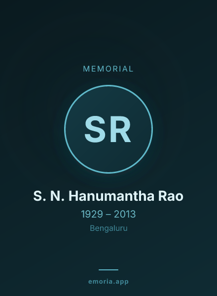 Memorial portrait of S. N. Hanumantha Rao