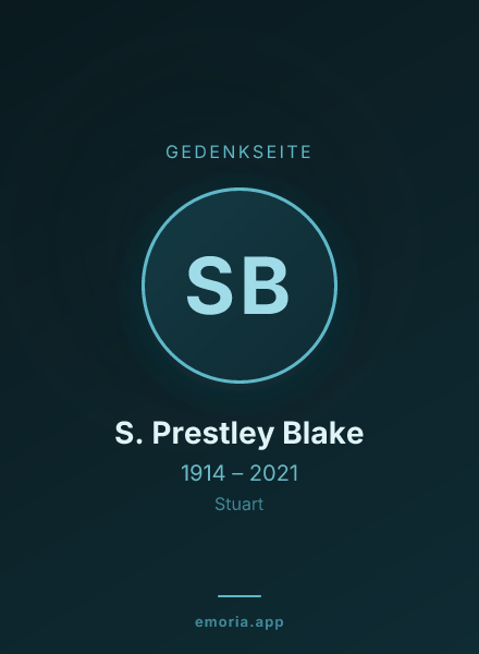 Gedenkportrait von S. Prestley Blake