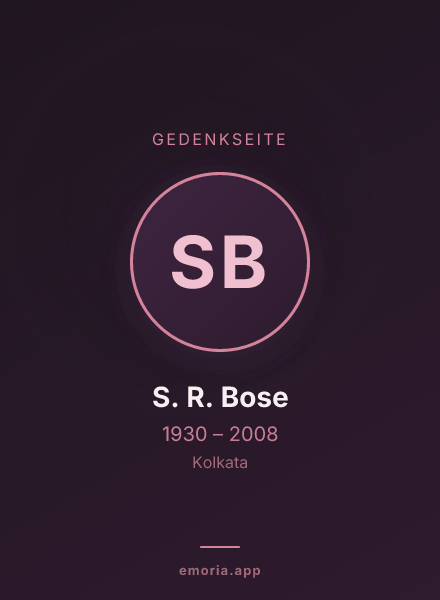 Gedenkportrait von S. R. Bose