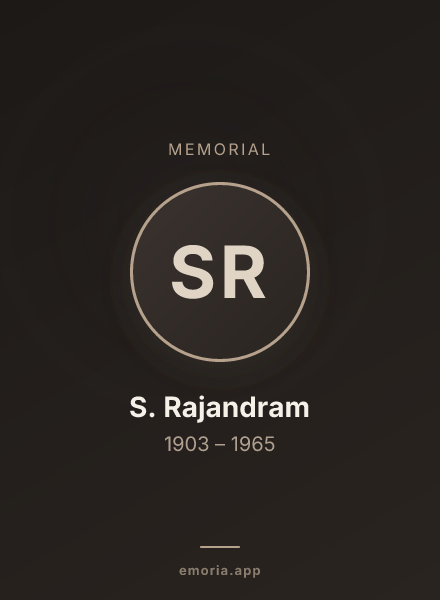Memorial portrait of S. Rajandram