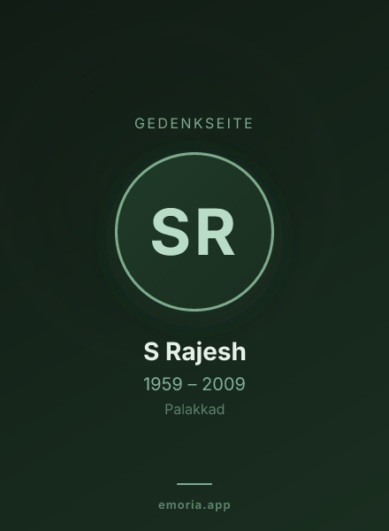 Gedenkportrait von S Rajesh