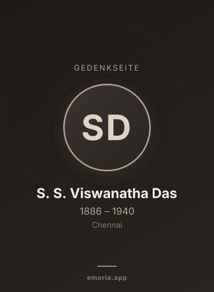 Gedenkportrait von S. S. Viswanatha Das
