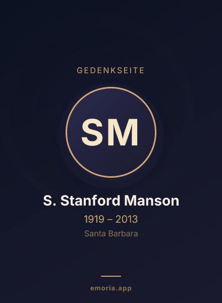 Gedenkportrait von S. Stanford Manson