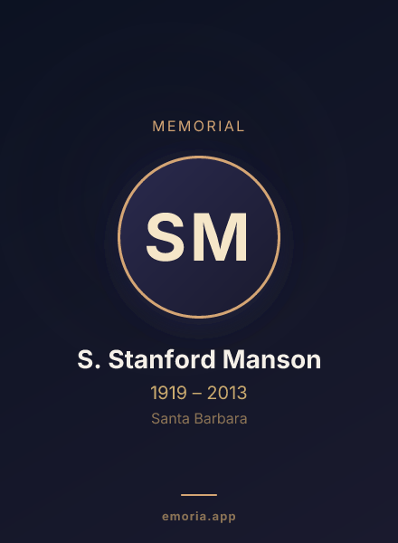 Memorial portrait of S. Stanford Manson