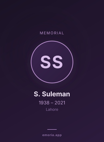 Memorial portrait of S. Suleman