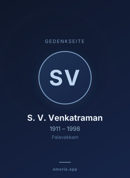 Gedenkportrait von S. V. Venkatraman