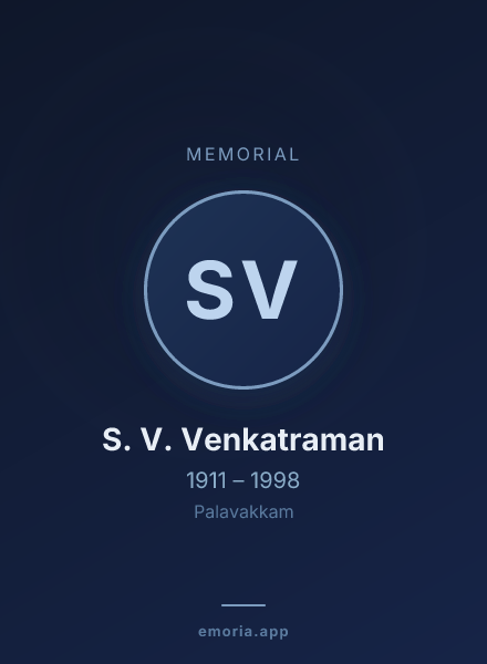 Memorial portrait of S. V. Venkatraman