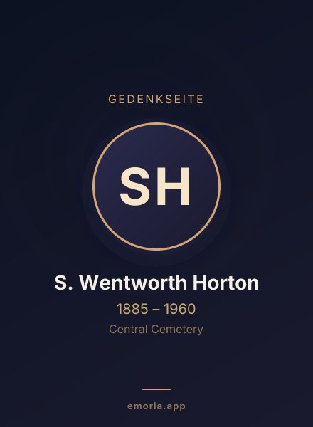 Gedenkportrait von S. Wentworth Horton