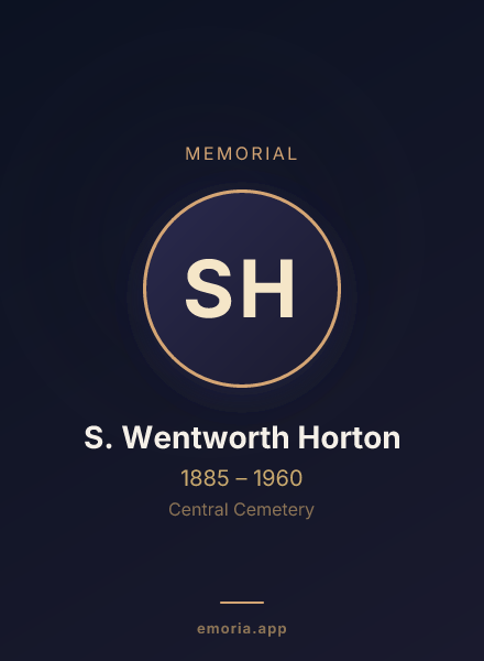 Memorial portrait of S. Wentworth Horton