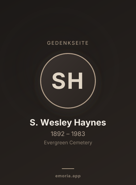 Gedenkportrait von S. Wesley Haynes