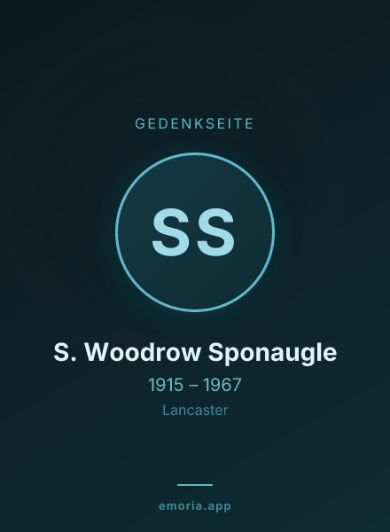 Gedenkportrait von S. Woodrow Sponaugle
