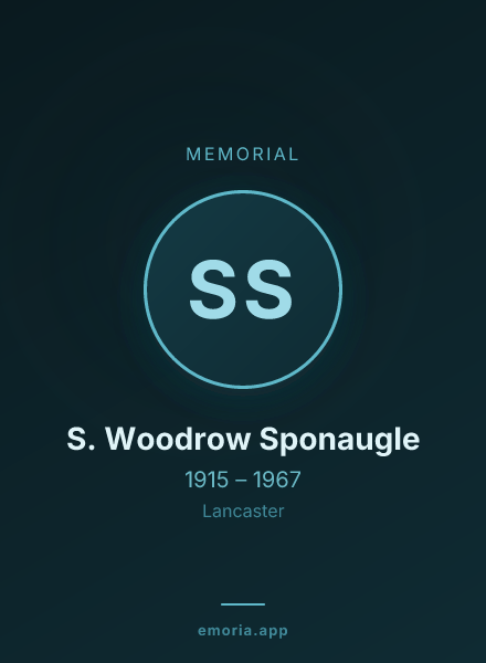 Memorial portrait of S. Woodrow Sponaugle