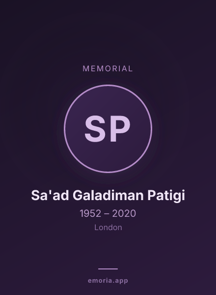 Memorial portrait of Sa'ad Galadiman Patigi