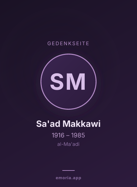Gedenkportrait von Sa'ad Makkawi
