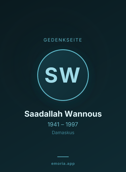 Gedenkportrait von Saadallah Wannous