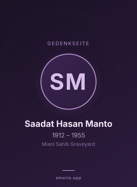 Gedenkportrait von Saadat Hasan Manto