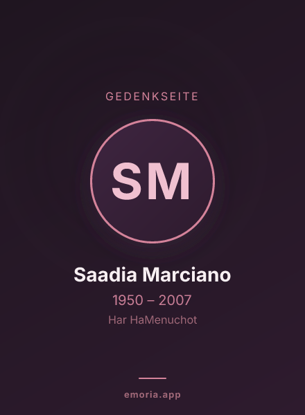 Gedenkportrait von Saadia Marciano