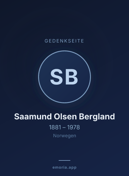 Gedenkportrait von Saamund Olsen Bergland