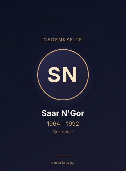 Gedenkportrait von Saar N'Gor